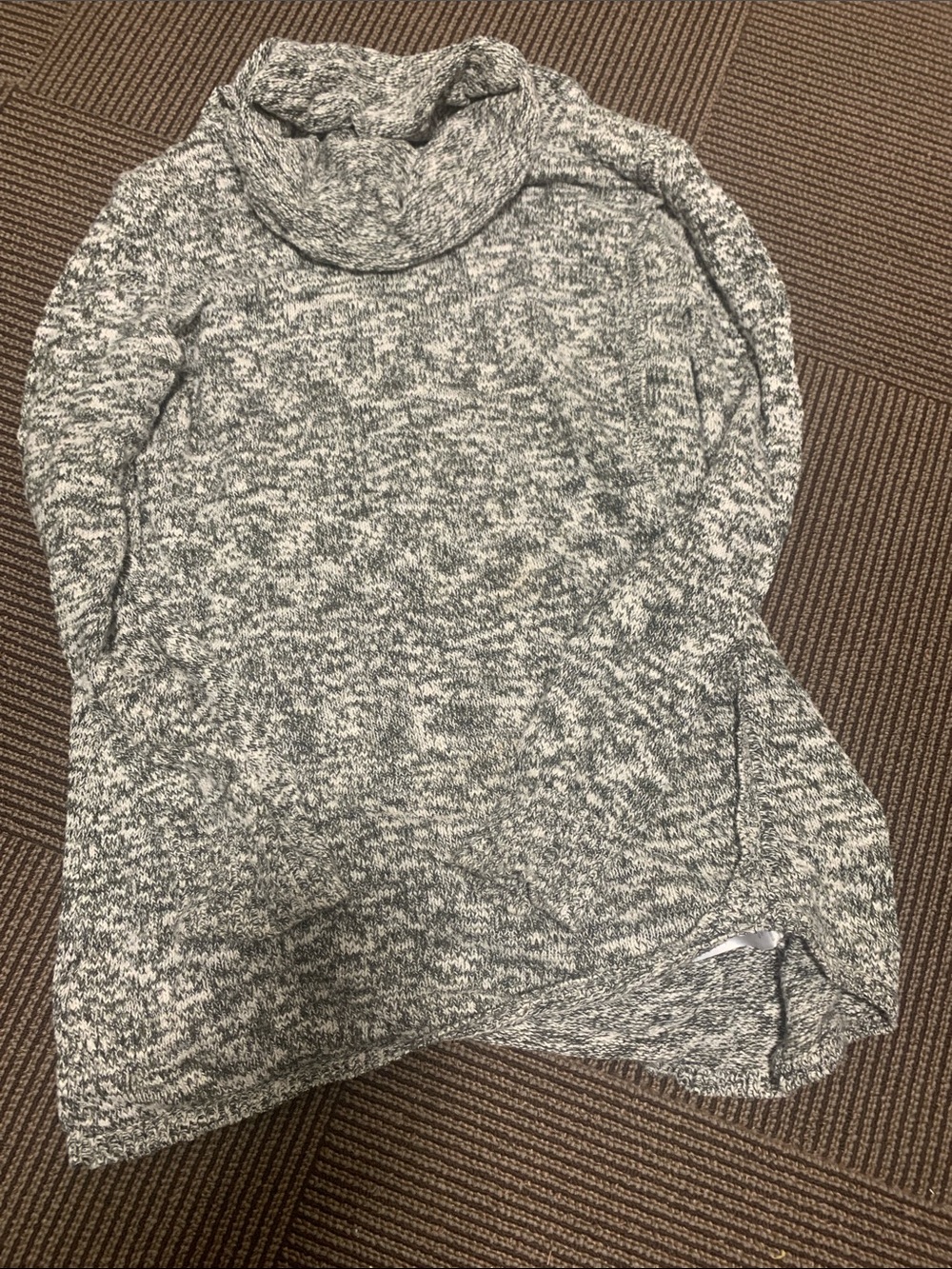 Tribal Gray Marled Cowl Neck Pullover Sweater